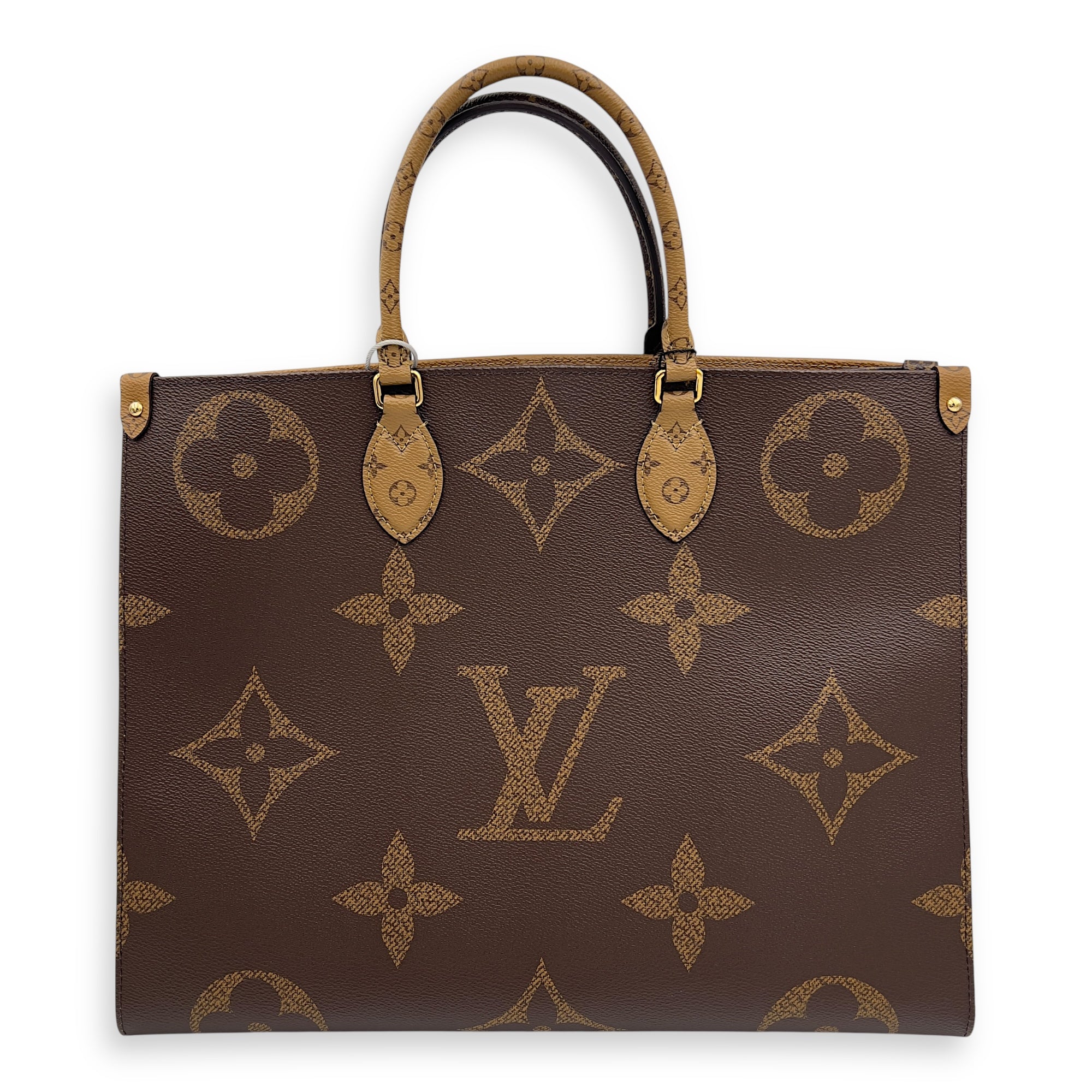 Louis Vuitton OnTheGo GM Brown Top Handle Bag in Coated Canvas, Gold hardware_1