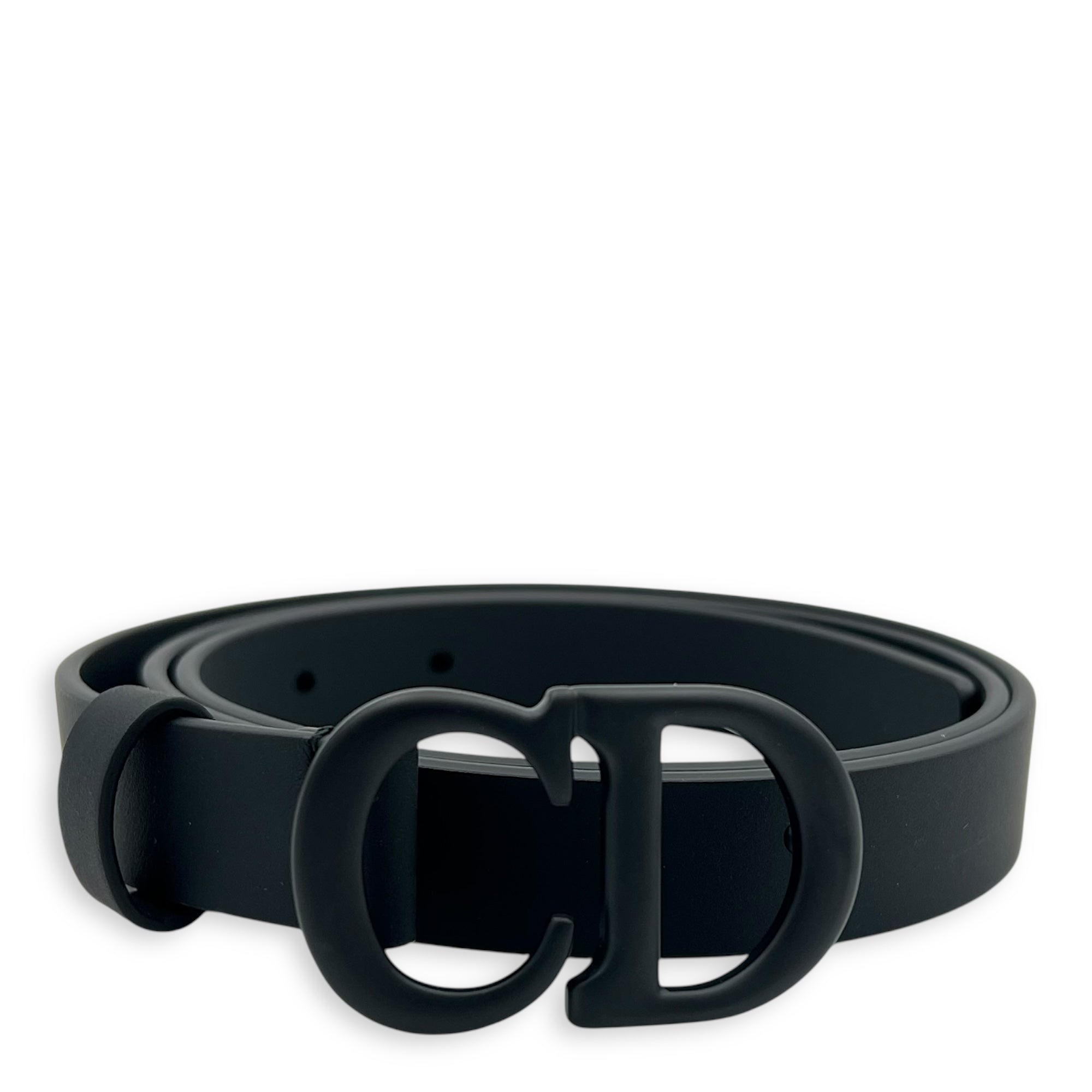 Dior Saddle 80 Black Belt in Calfskin, Lacquered Metal hardware_1