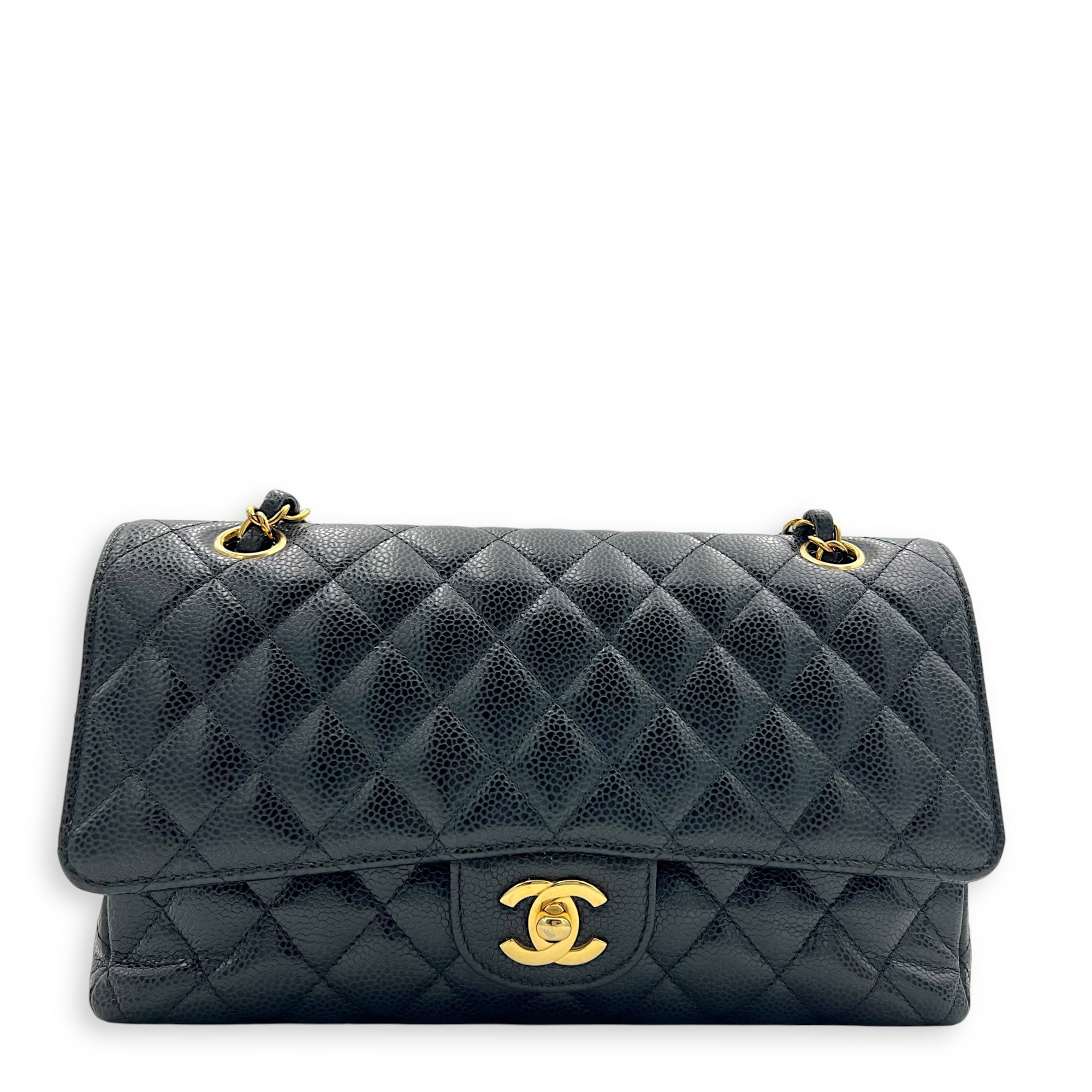 Chanel Classic Flap Medium Black Shoulder Bag in Caviar Leather, Gold hardware_1