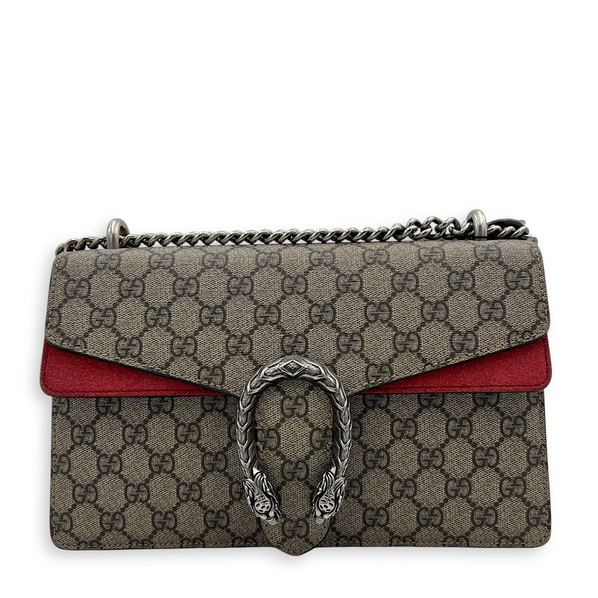 Gucci Dionysus Small Brown Shoulder Bag in Coated Canvas, Ruthenium hardware_1