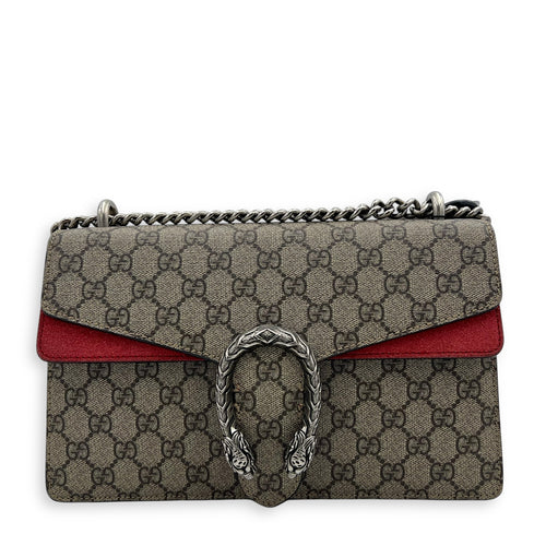 Gucci Dionysus Small Brown Shoulder Bag in Coated Canvas, Ruthenium hardware_1