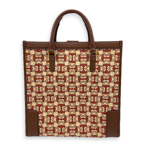 Gucci Interlocking G Red Tote Bag in Jacquard, Gold hardware_2