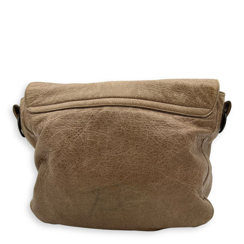 Balenciaga City Crossbody Bag Brown in Distressed Leather, Gunmetal hardware_2