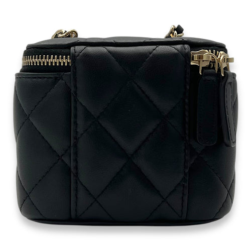 Chanel Vanity Crossbody Bag Black in Lambskin, Gold hardware_2