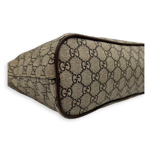 Gucci GG Supreme Duffle Bag Grey in Coated Canvas, Gold hardware_9