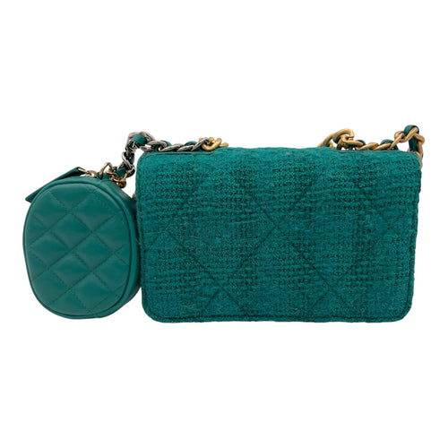 Chanel C19 Pouch Wallet On Chain in Tweed, Mixed hardware_2