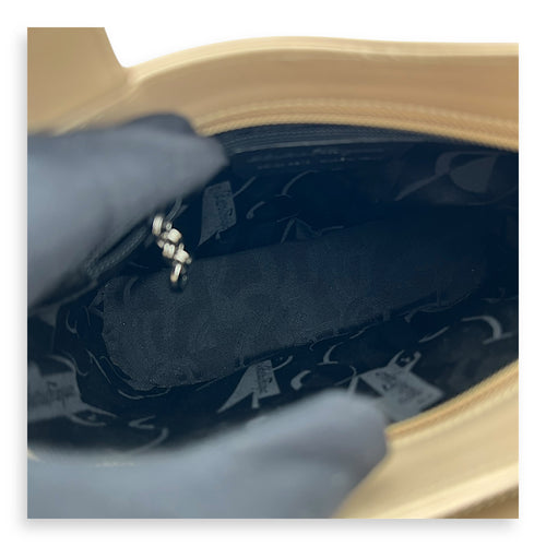 Salvatore Ferragamo Gancini Top Handle Bag Silver in Calfskin, Silver hardware_8