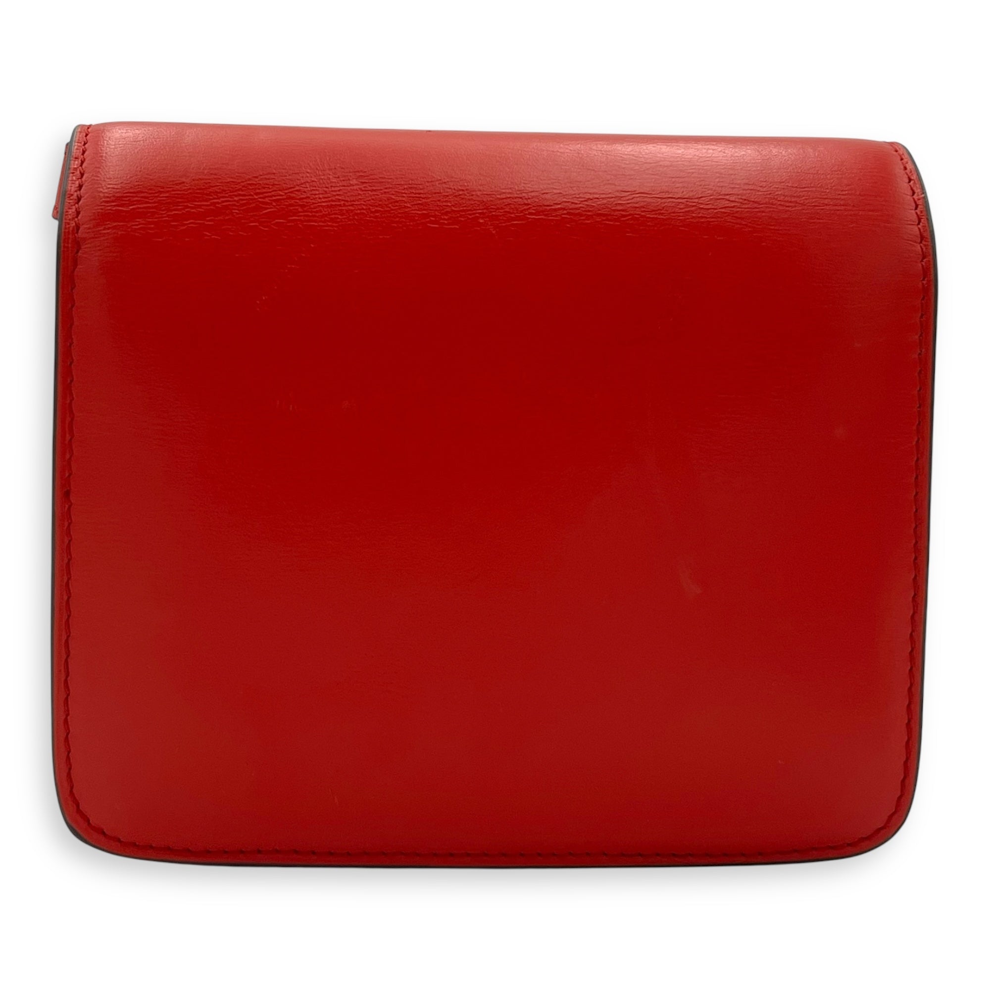 Celine Box Small Red Crossbody Bag in Calfskin, Gold hardware_2