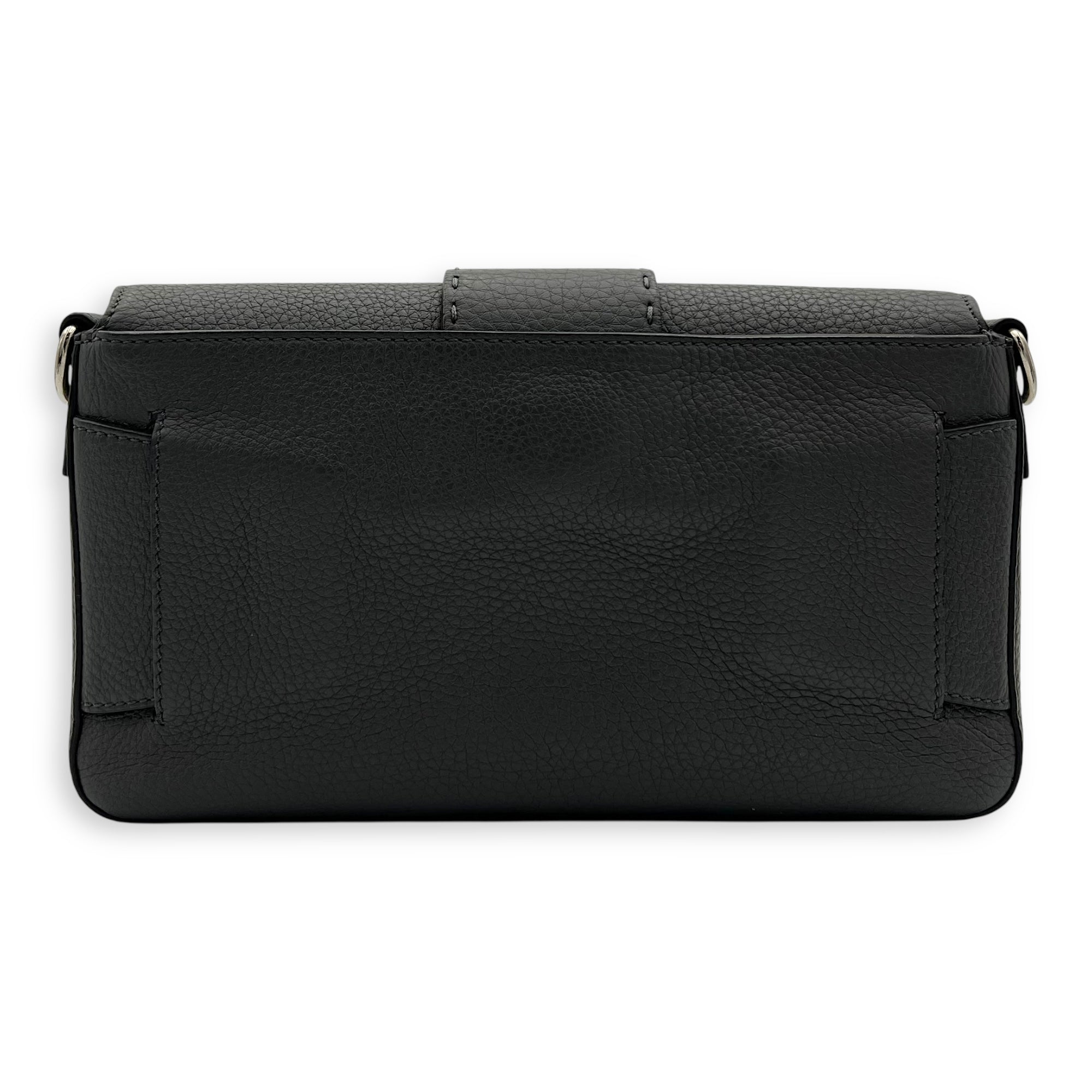 Fendi Baguette Crossbody Bag Grey in Calfskin, Silver hardware_2