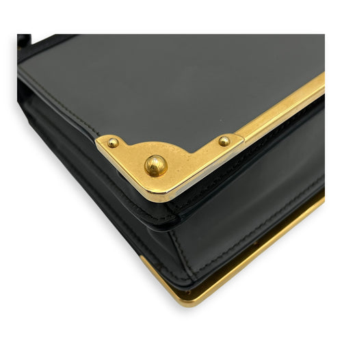 Prada Cahier Crossbody Bag Grey in Calfskin, Gold hardware_11