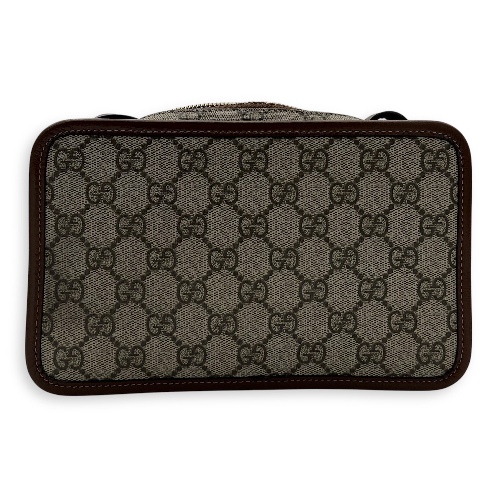 Gucci GG Supreme Crossbody Bag Brown in Coated Canvas, Gold hardware_2