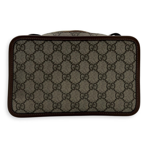 Gucci GG Supreme Crossbody Bag Brown in Coated Canvas, Gold hardware_2