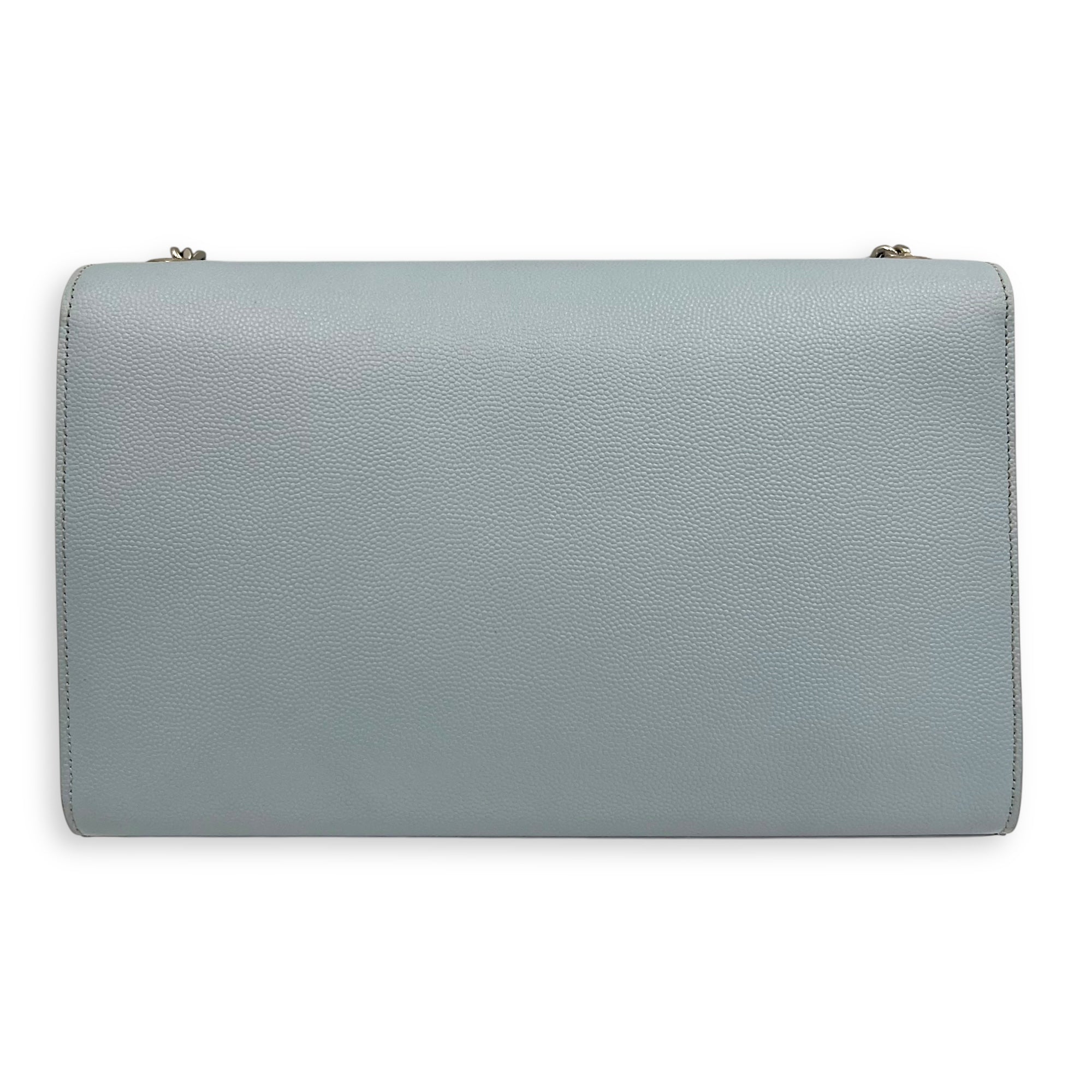 Saint Laurent Kate Medium Blue Crossbody Bag in Calfskin, Silver hardware_2