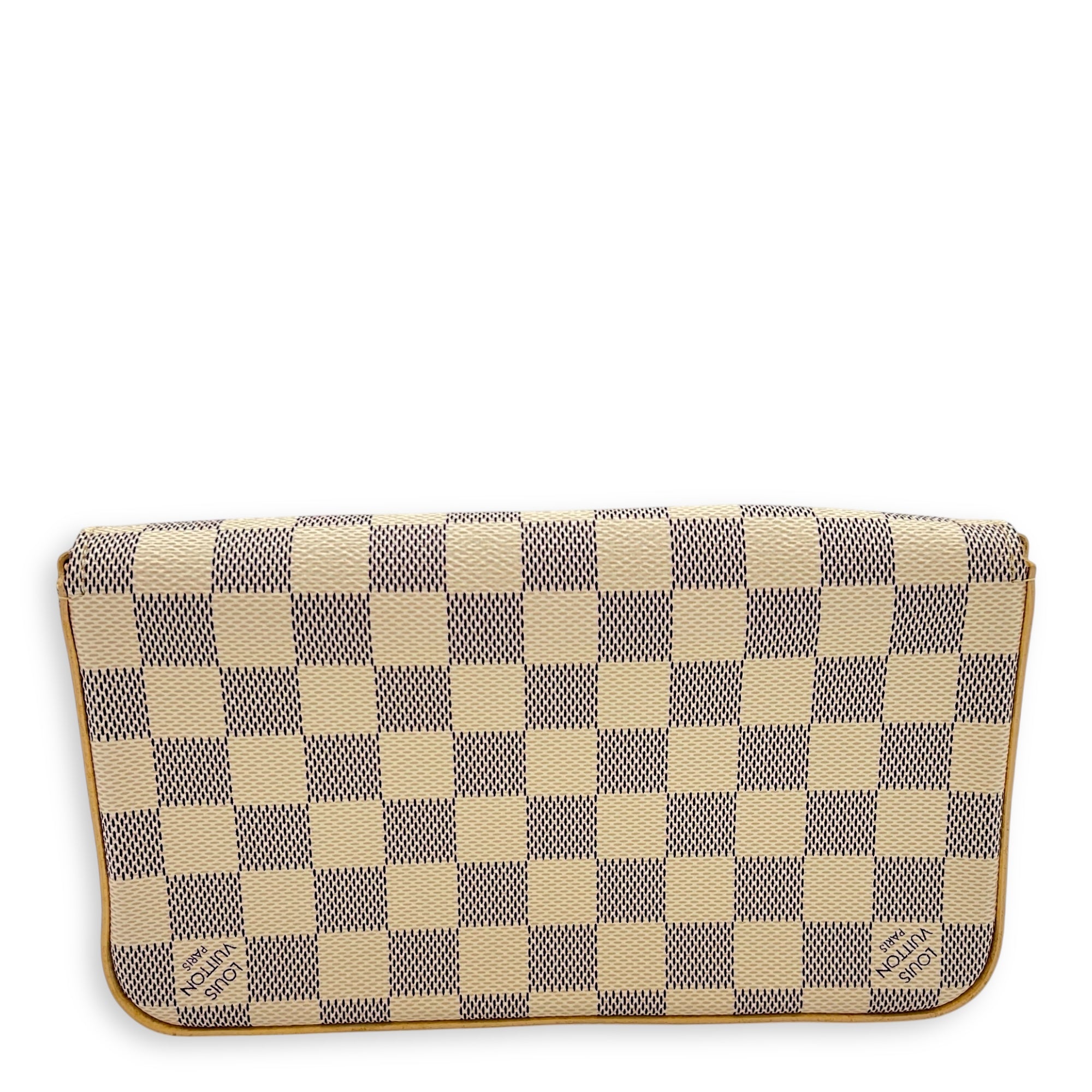 Louis Vuitton Felicie Crossbody Bag Azur in Coated Canvas, Gold hardware_8