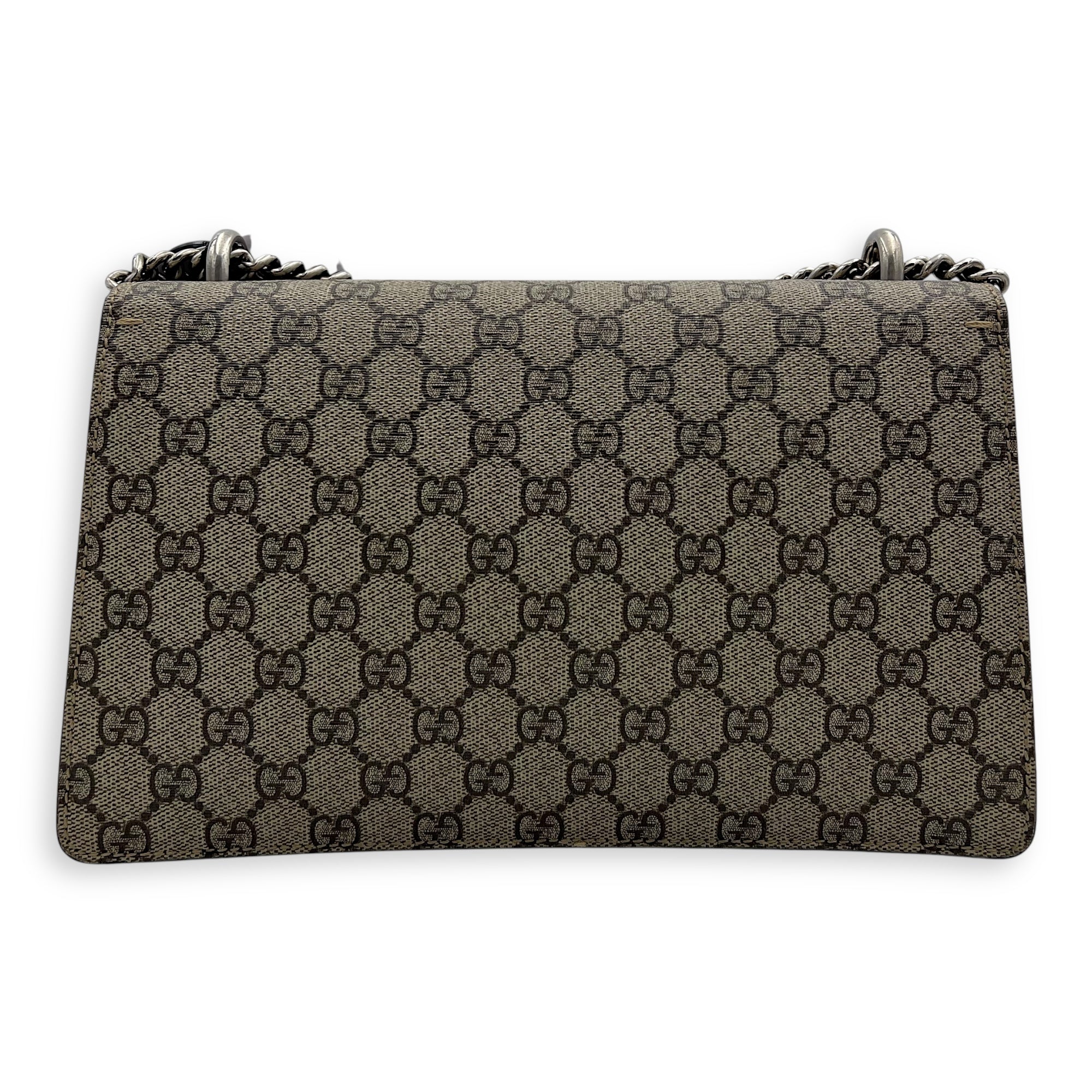 Gucci Dionysus Small Brown Shoulder Bag in Coated Canvas, Ruthenium hardware_2