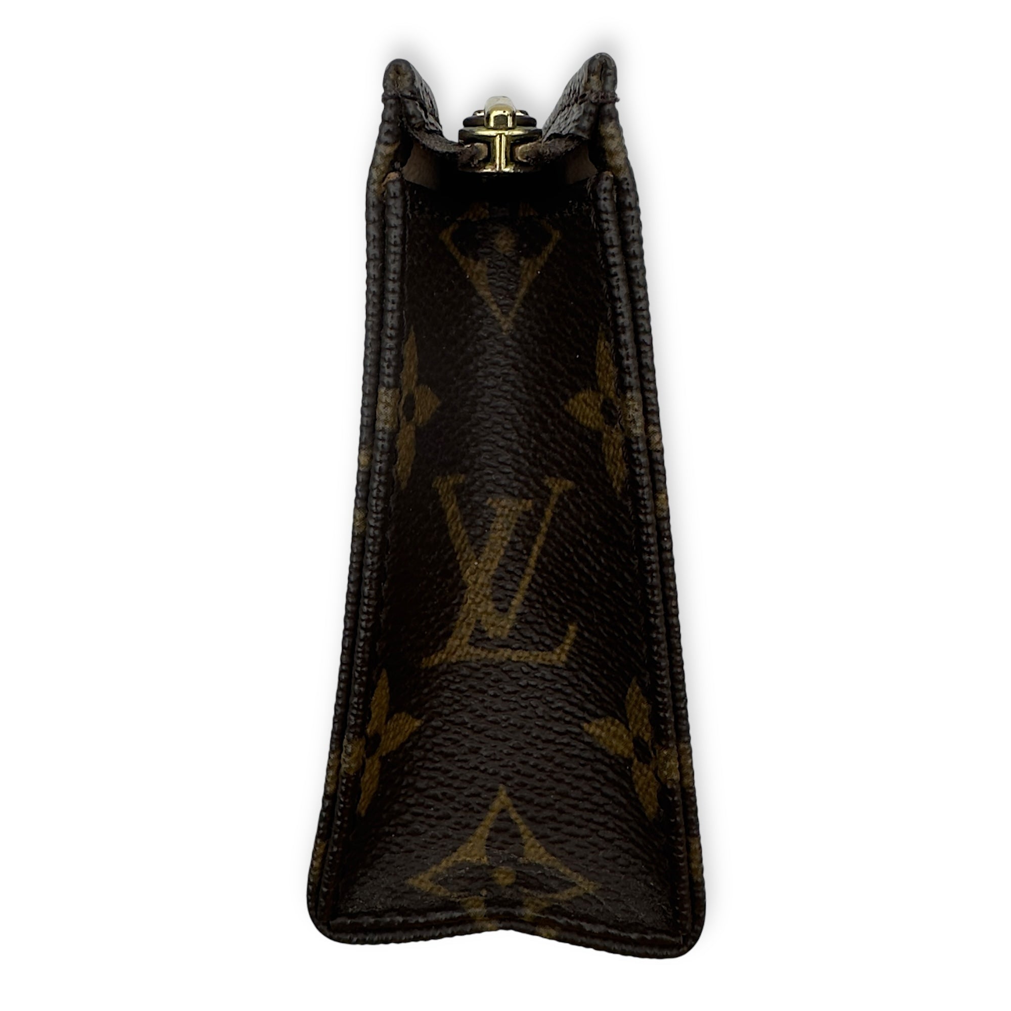 Louis Vuitton Pochette Pouch 15 Brown in Monogram Coated Canvas, Gold hardware_3