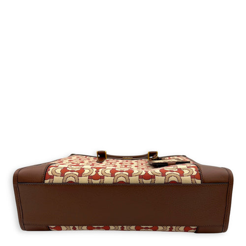Gucci Interlocking G Red Tote Bag in Jacquard, Gold hardware_7