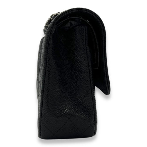 Chanel Classic Shoulder Bag Black in Caviar Leather, Silver hardware_3