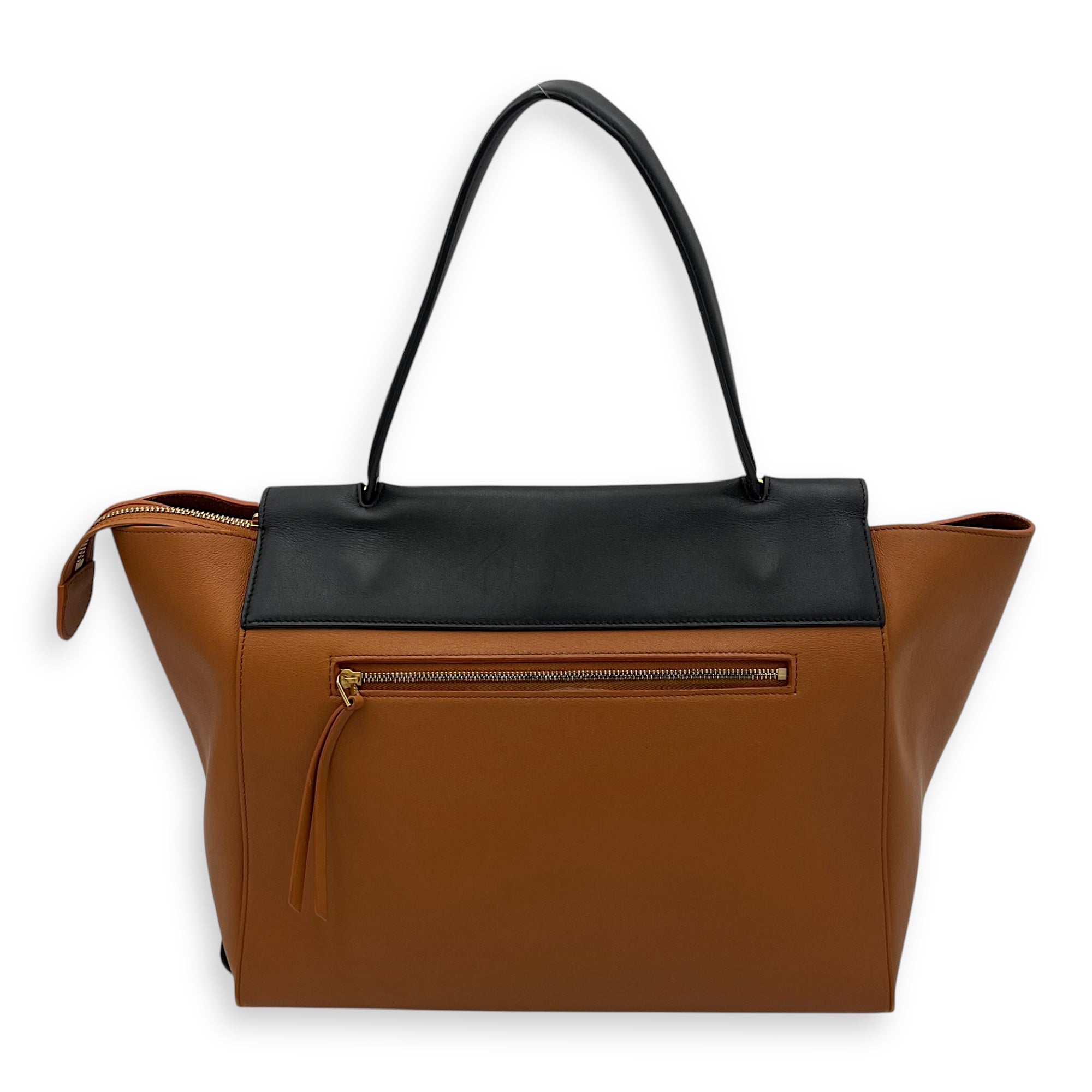 Celine Belt Bag Top Handle Bag Brown in Calfskin, Gold hardware_2