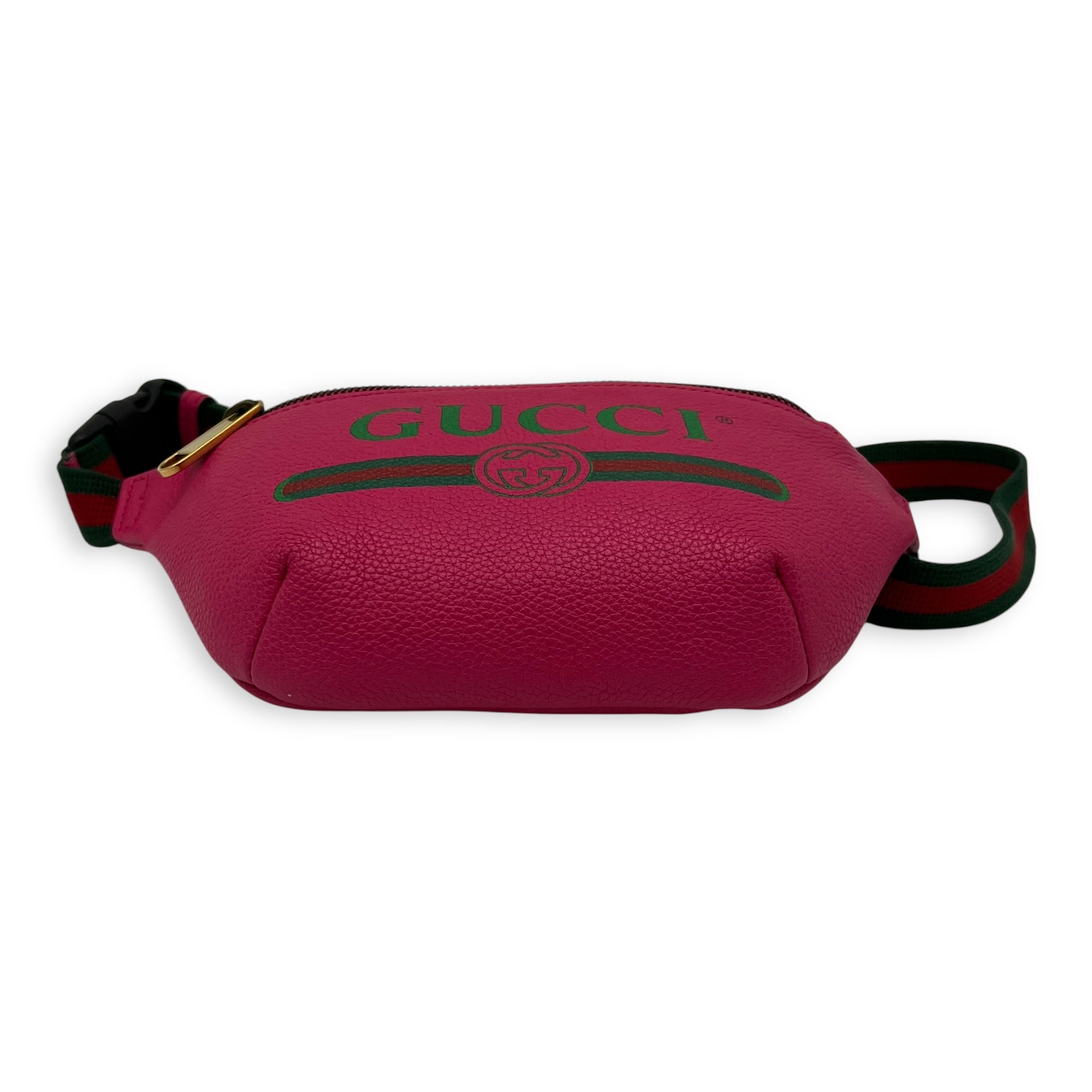 Gucci Logo Belt Bag Pink in Calfskin, Gold hardware_6