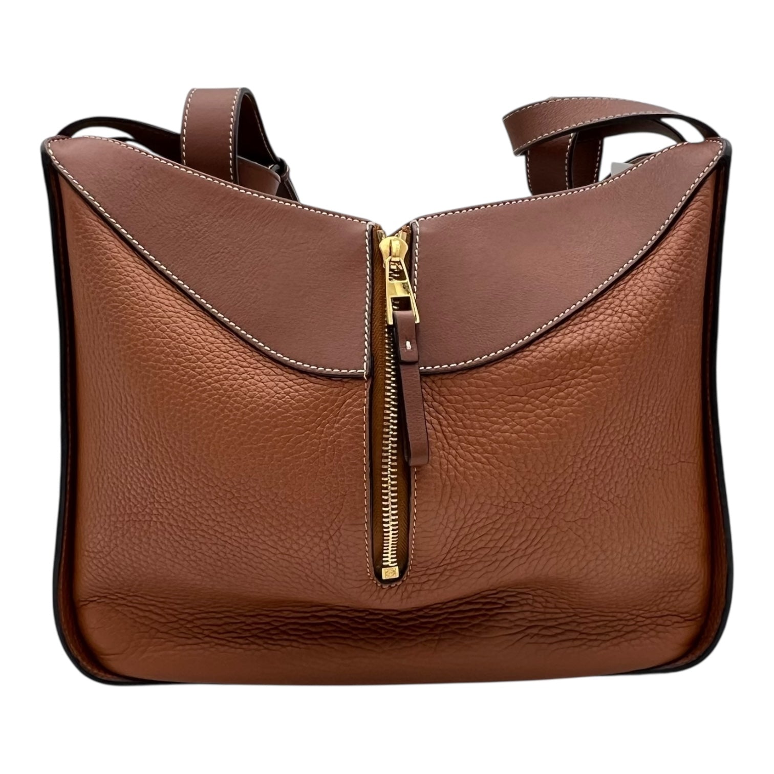 Loewe Hammock Shoulder Bag Brown in Calfskin, Gold hardware_3