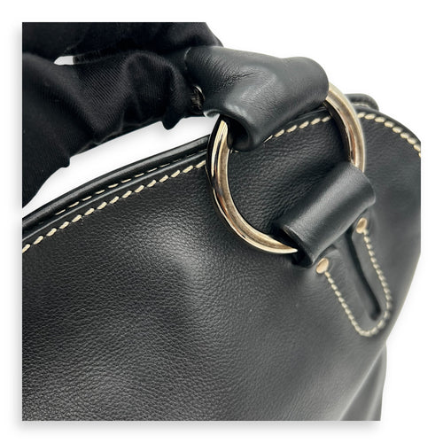 Celine Bittersweet Black Top Handle Bag in Calfskin, Silver hardware_8