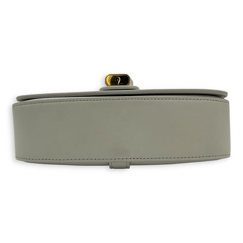 Celine Tabou Clutch on Strap Chalk in Calfskin, Gold hardware_5