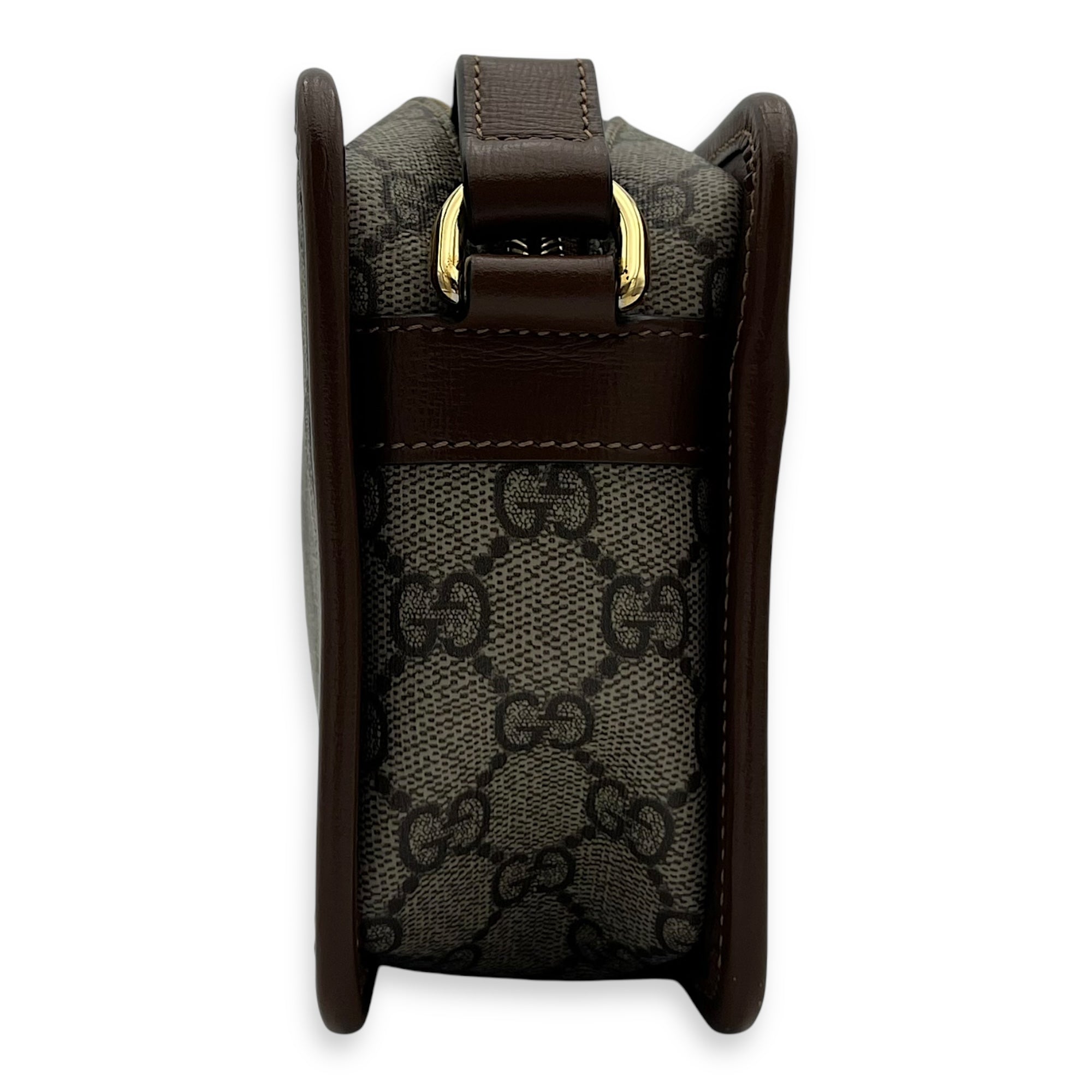 Gucci GG Supreme Crossbody Bag Brown in Coated Canvas, Gold hardware_3