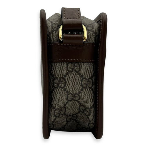 Gucci GG Supreme Crossbody Bag Brown in Coated Canvas, Gold hardware_3