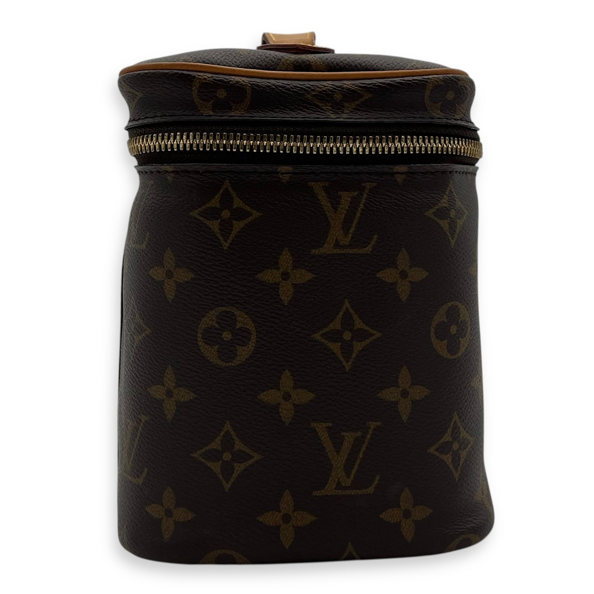 Louis Vuitton Nice Top Handle Bag BB Brown in Monogram Coated Canvas, Gold hardware_3