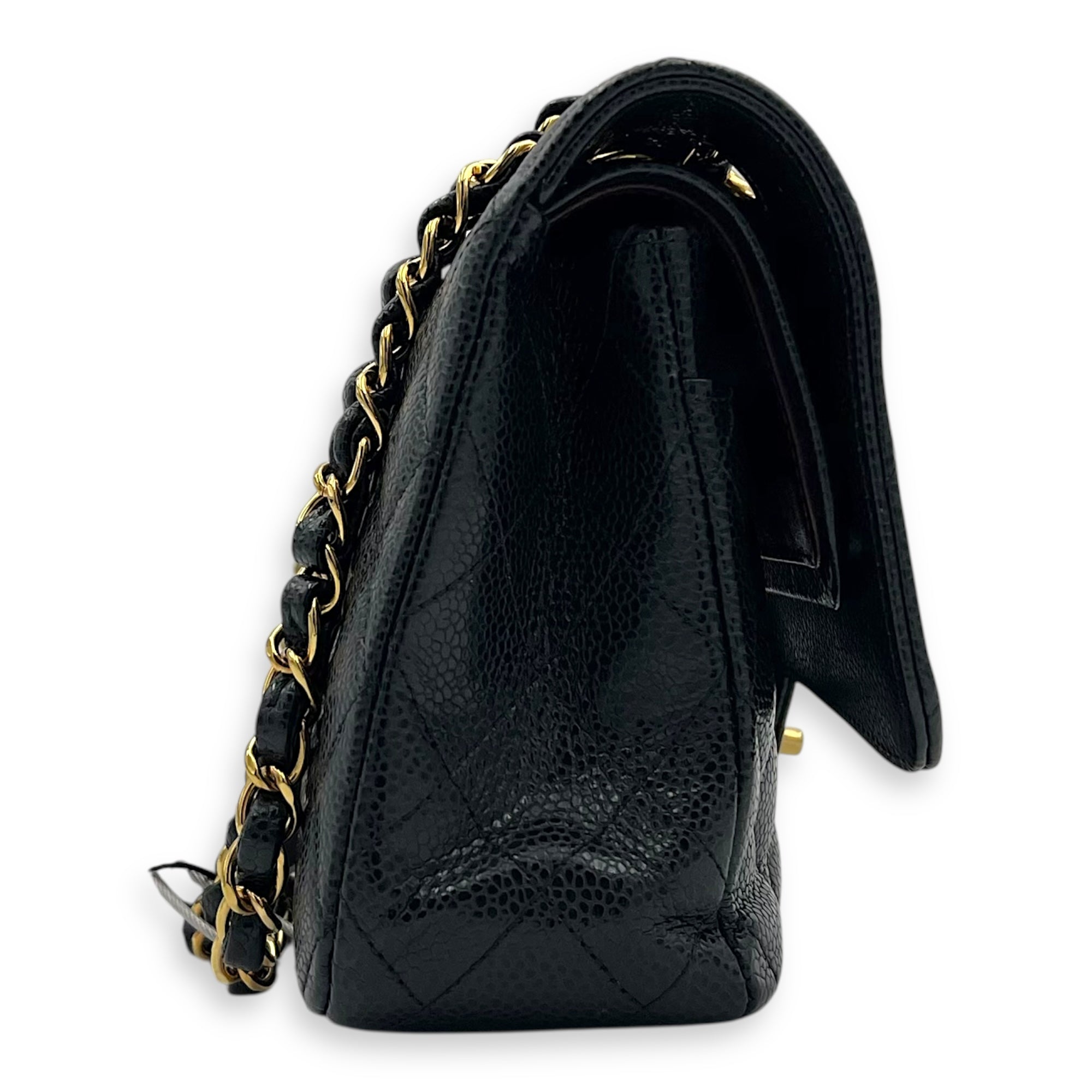 Chanel Classic Flap Medium Black Shoulder Bag in Caviar Leather, Gold hardware_3