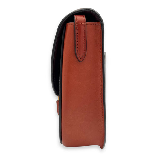 Celine Trotteur Crossbody Bag Red in Calfskin, Gold hardware_9