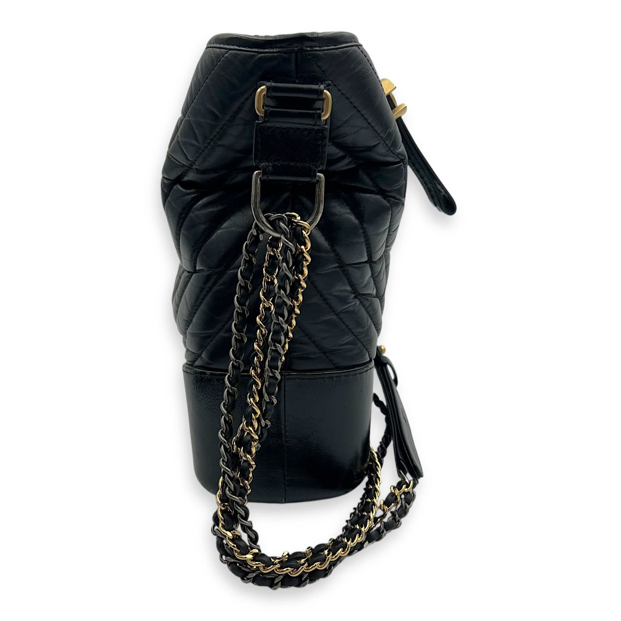 Chanel Gabrielle Shoulder Bag Large Black in Calfskin, Mixed hardware_5