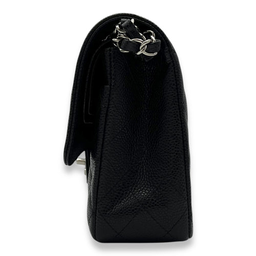 Chanel Classic Shoulder Bag Black in Caviar Leather, Silver hardware_4