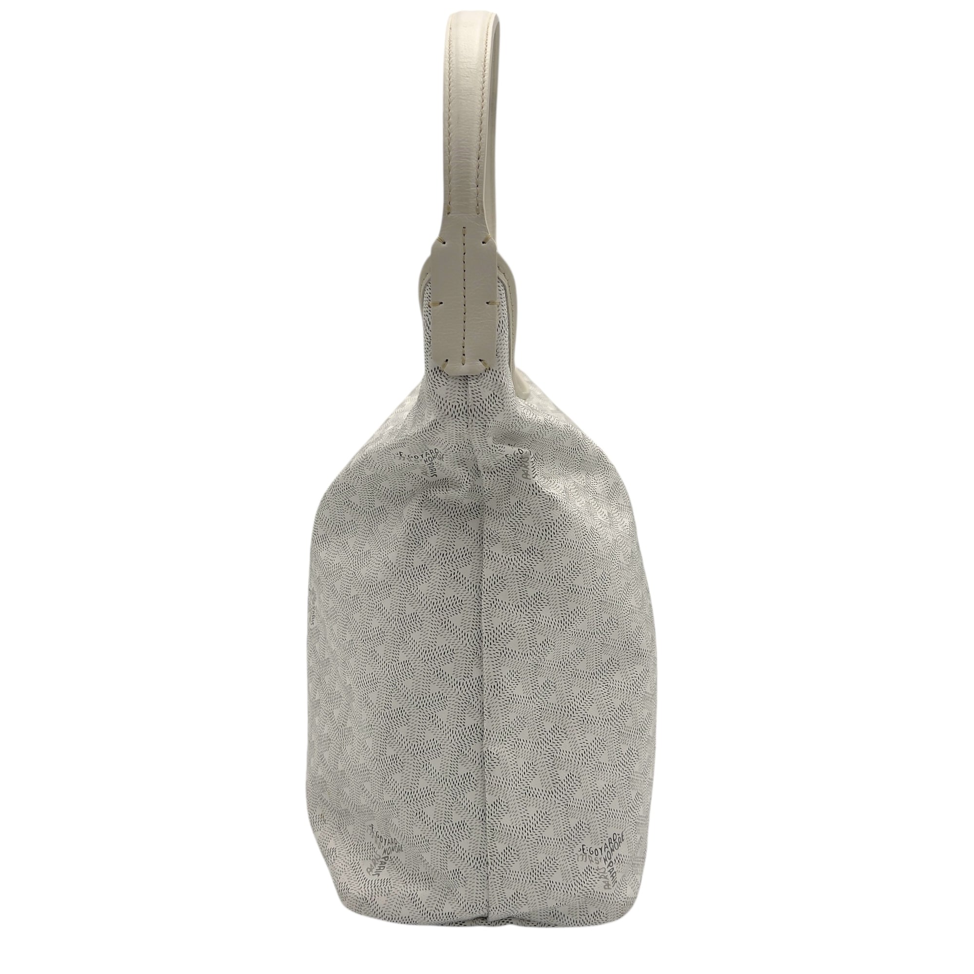 Goyard Boheme Tote Bag PM White in Coated Canvas, Silver hardware_6