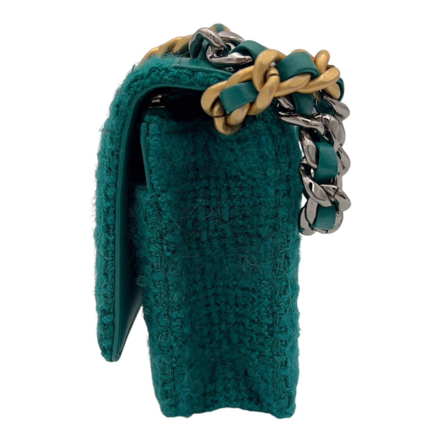 Chanel C19 Pouch Wallet On Chain in Tweed, Mixed hardware_4