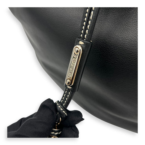 Celine Bittersweet Black Top Handle Bag in Calfskin, Silver hardware_7