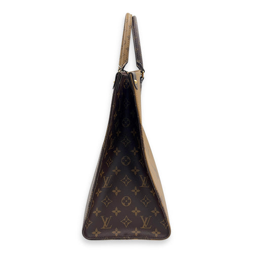 Louis Vuitton OnTheGo GM Brown Top Handle Bag in Coated Canvas, Gold hardware_6