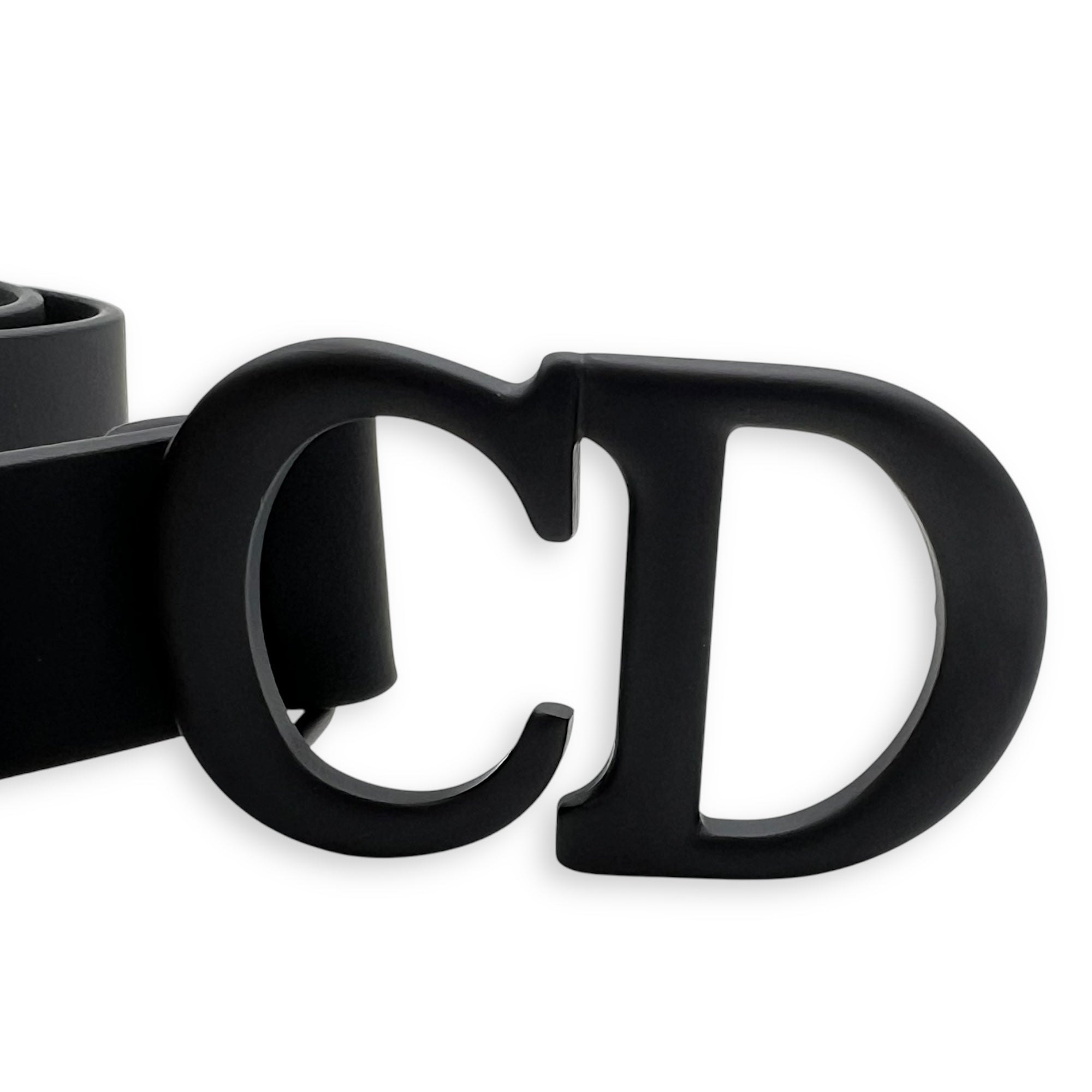 Dior Saddle 80 Black Belt in Calfskin, Lacquered Metal hardware_4