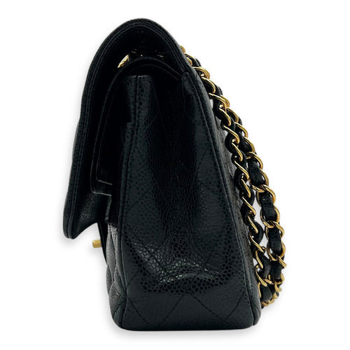 Chanel Classic Flap Medium Black Shoulder Bag in Caviar Leather, Gold hardware_4