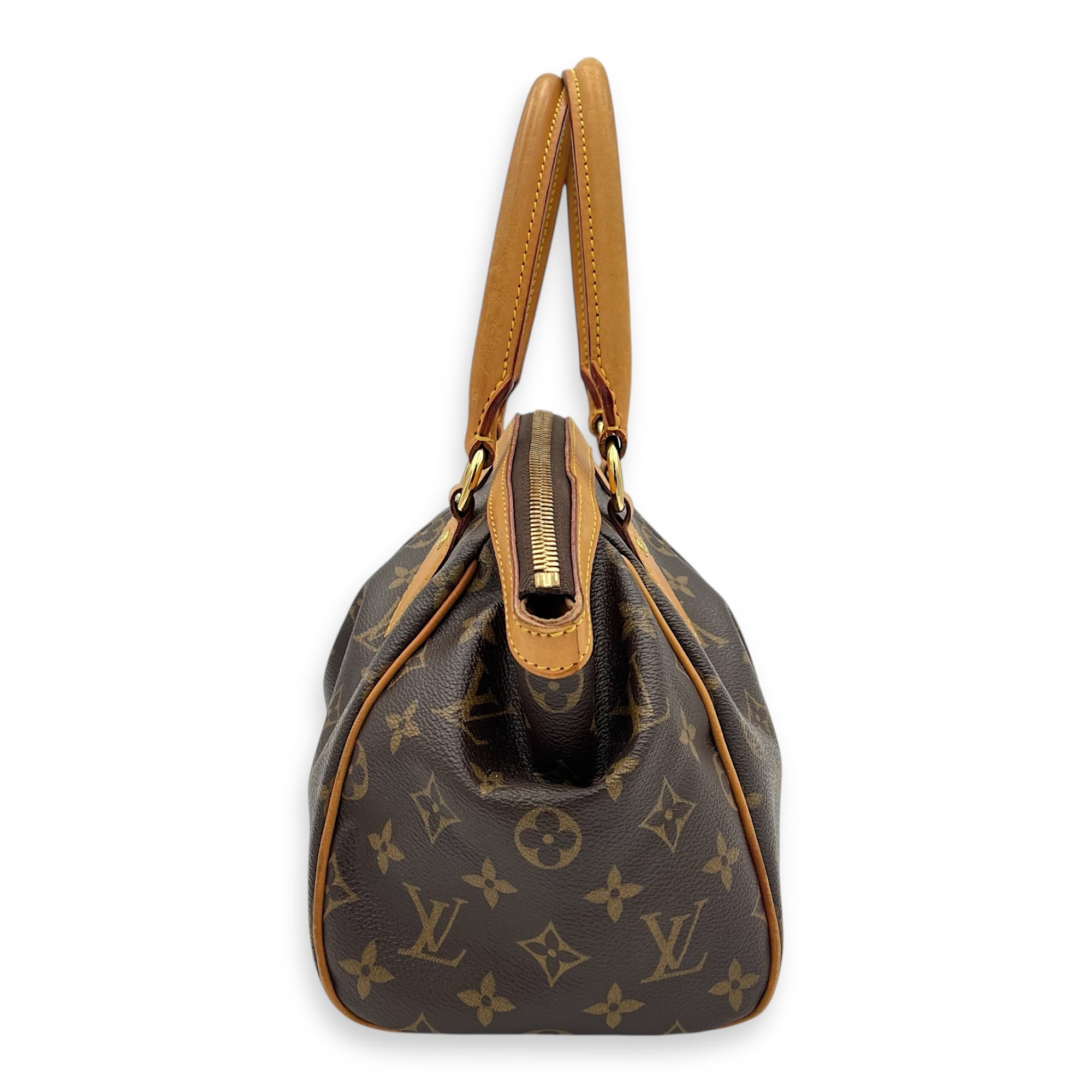 Louis Vuitton Tivoli Shoulder Bag PM Brown in Monogram Coated Canvas, Gold hardware_15