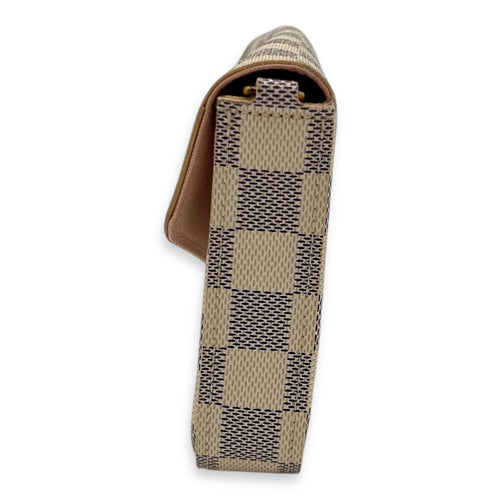 Louis Vuitton Felicie Crossbody Bag Azur in Coated Canvas, Gold hardware_7