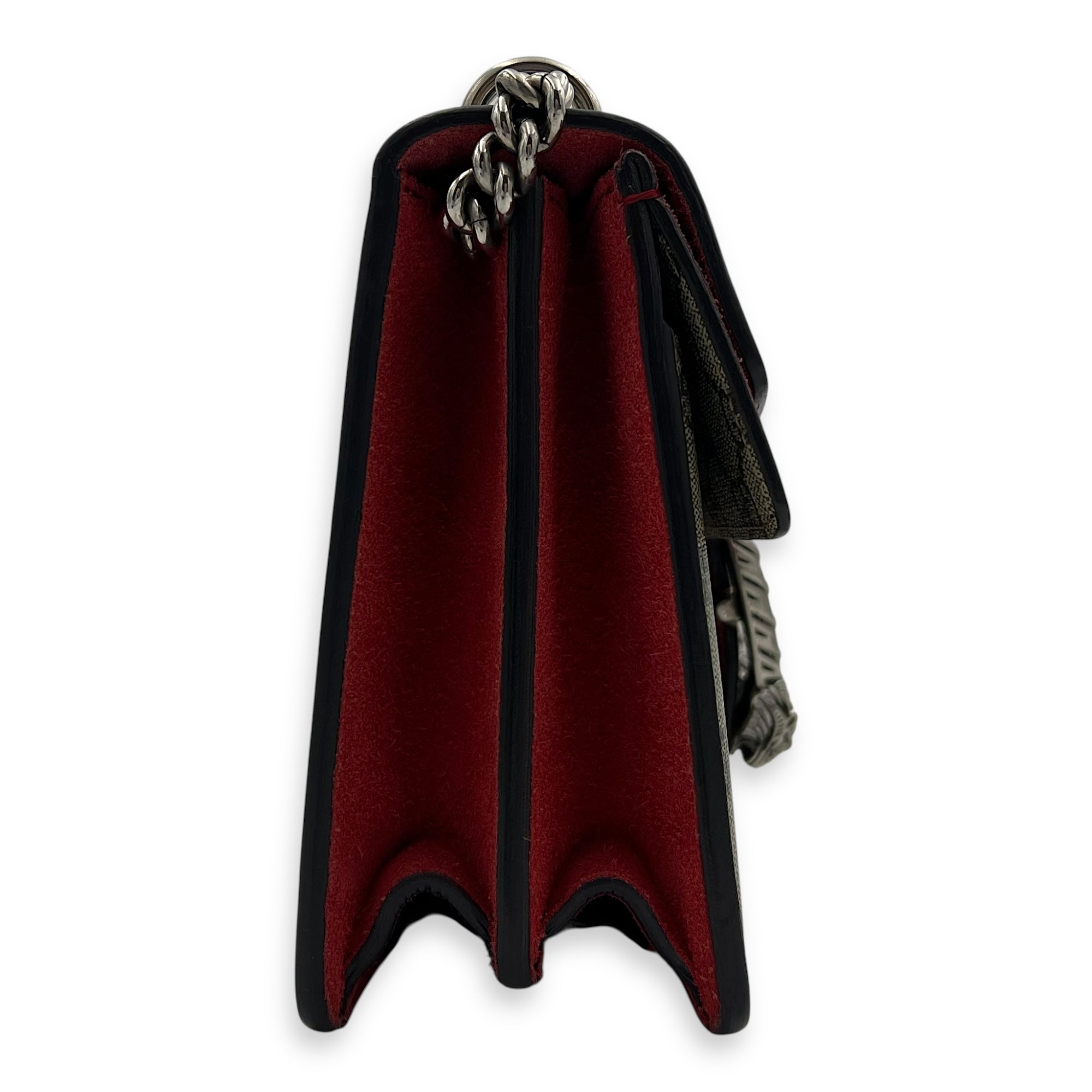 Gucci Dionysus Small Brown Shoulder Bag in Coated Canvas, Ruthenium hardware_4