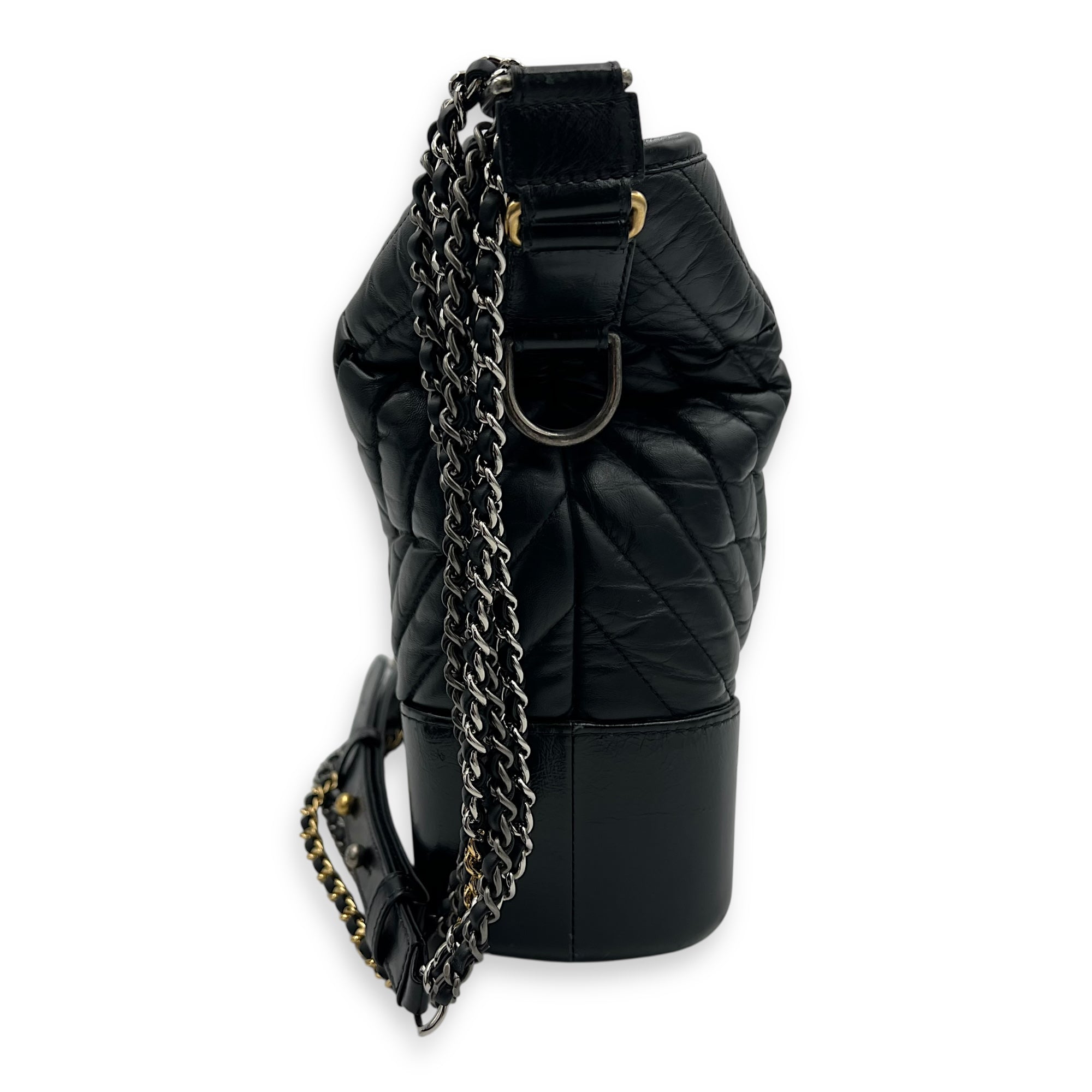 Chanel Gabrielle Shoulder Bag Large Black in Calfskin, Mixed hardware_4