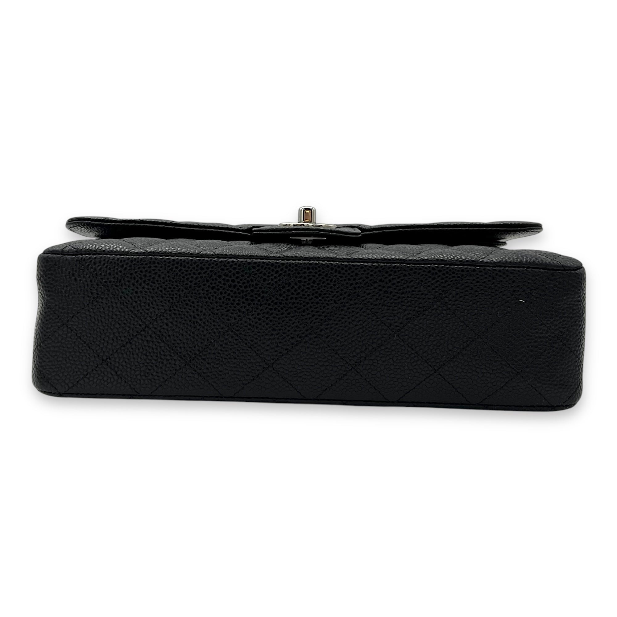 Chanel Classic Shoulder Bag Black in Caviar Leather, Silver hardware_5