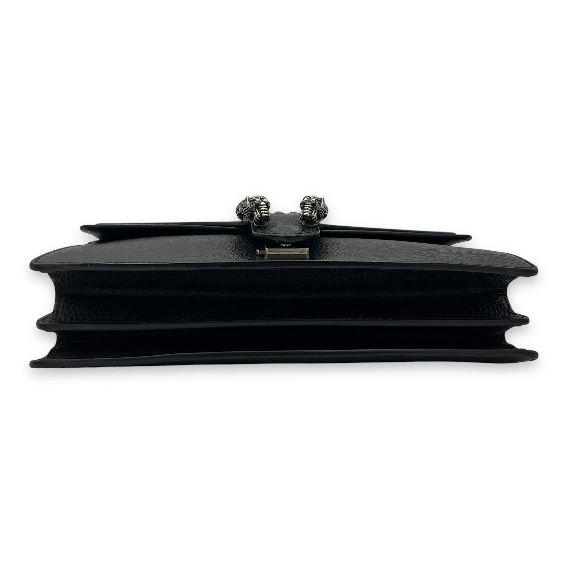 Gucci Dionysus Shoulder Bag Black in Calfskin, Silver hardware_5