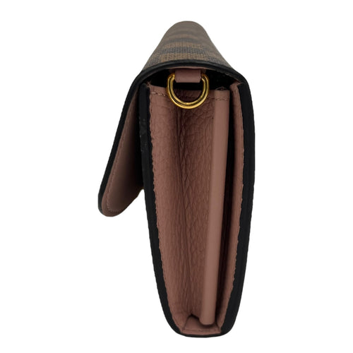 Louis Vuitton Croisette Wallet On Chain Damier Ebene in Coated Canvas, Gold hardware_3