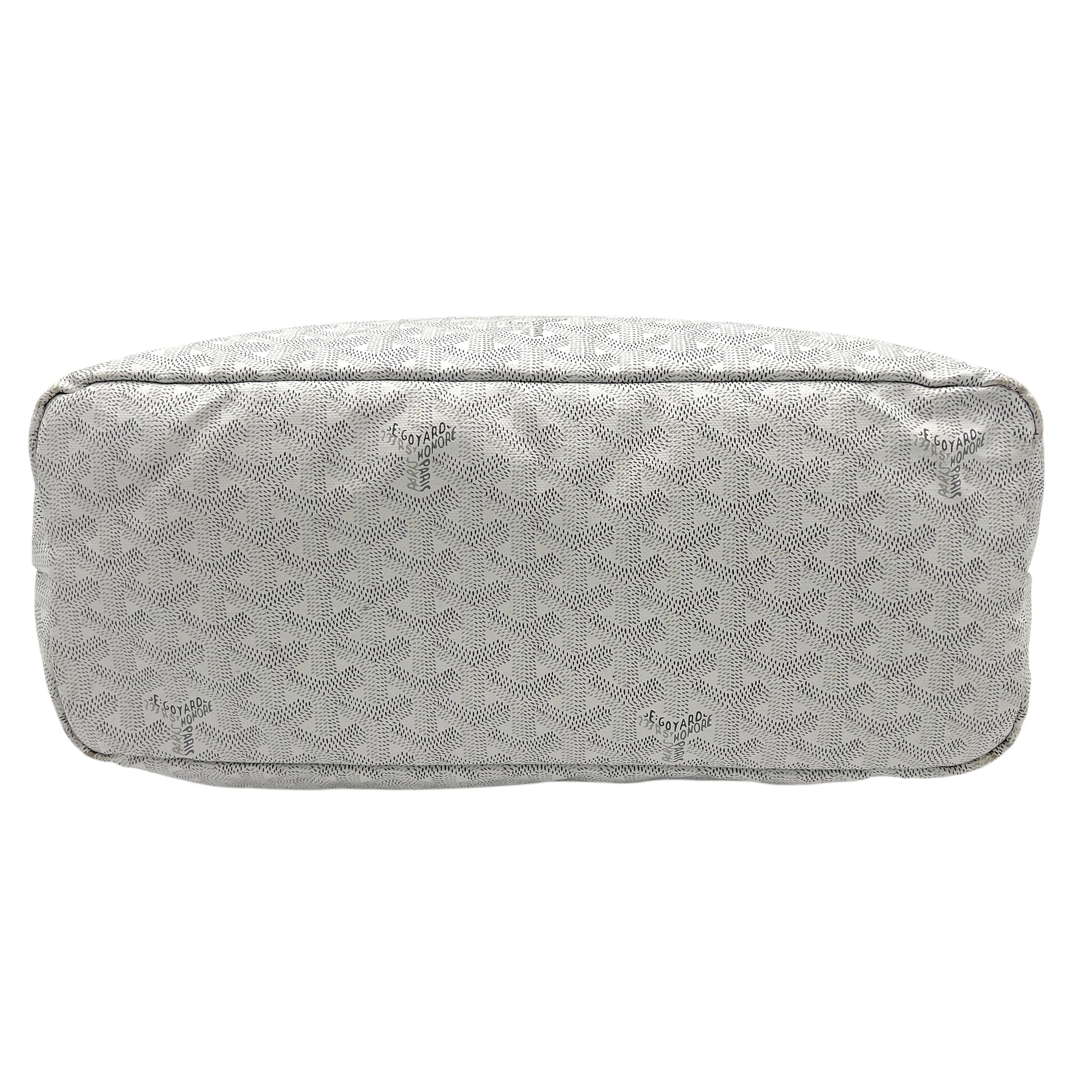 Goyard Boheme Tote Bag PM White in Coated Canvas, Silver hardware_5