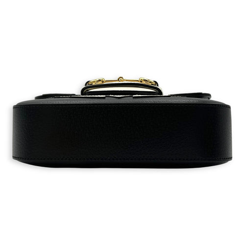 Gucci x Adidas Horsebit 1955 Shoulder Bag Black in Calfskin, Gold hardware_5