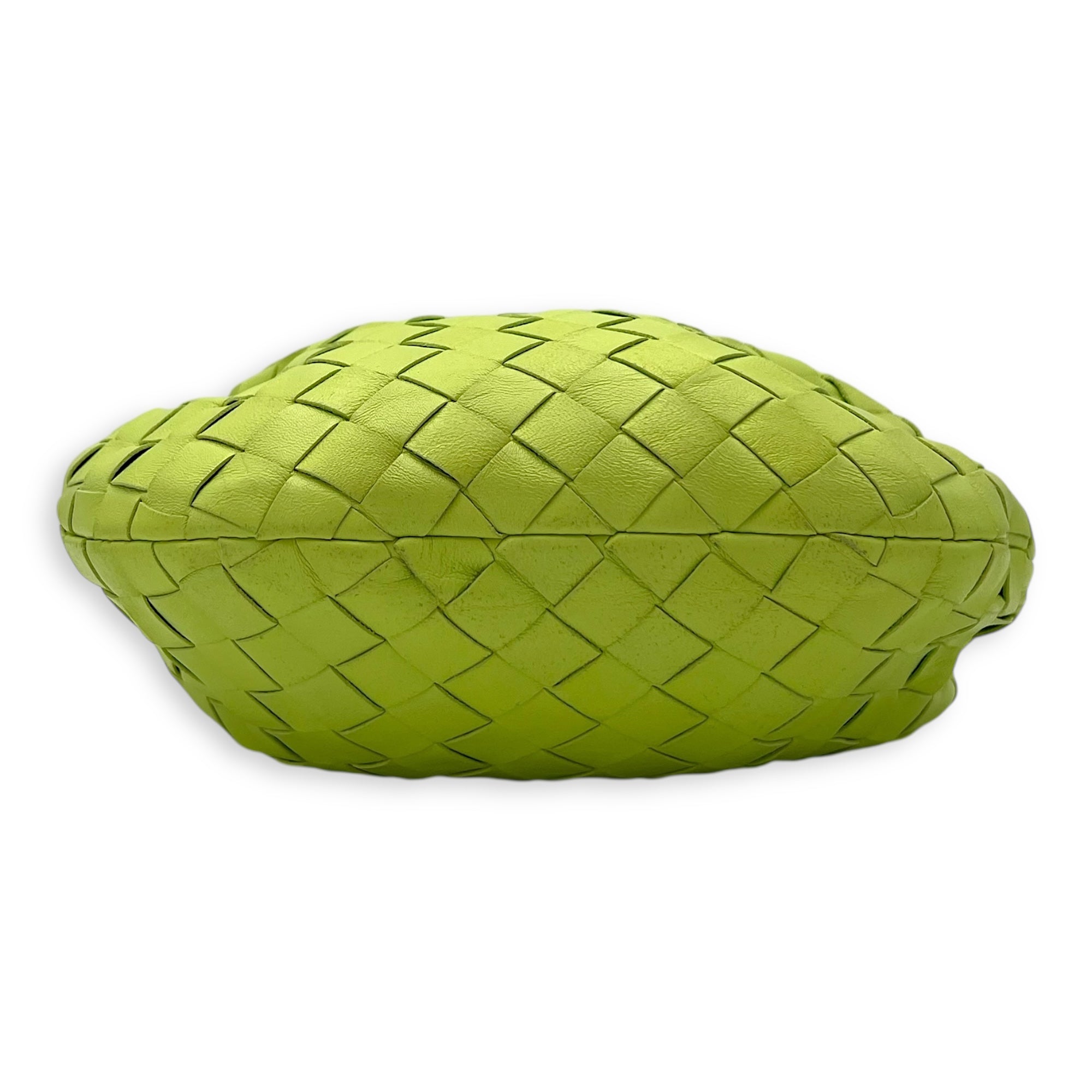 Bottega Veneta Jodie Mini Green Top Handle Bag in Lambskin, Gold hardware_5